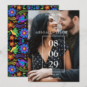 Invitation Photo Fleurs Mexicaines Enregistrer La Date