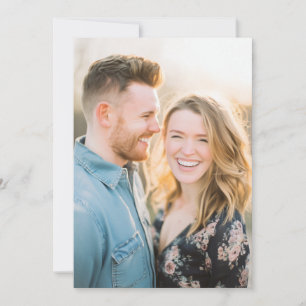 Invitation Photo Floral Navy Romantique