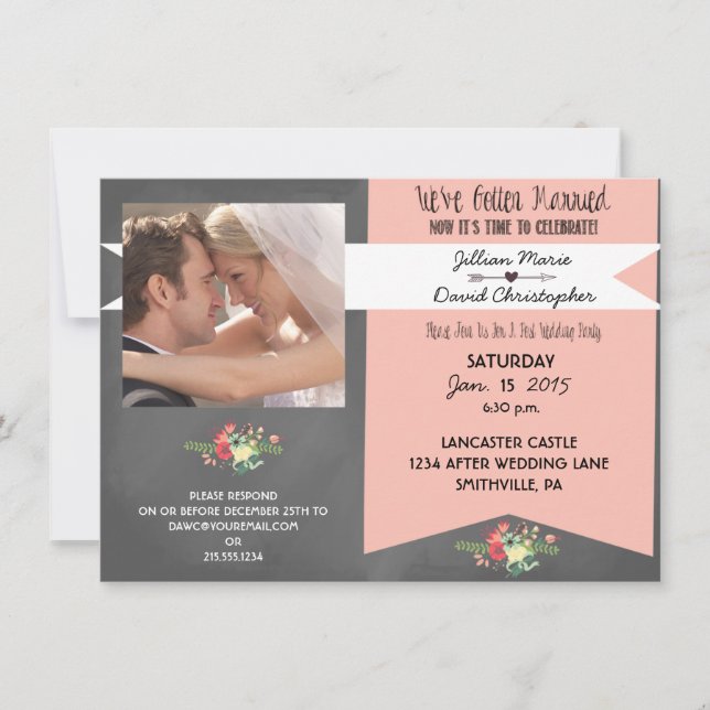 Invitation Photo Florale après l'invitation du mariage (Devant)