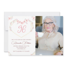 Invitation photo florale boho moderne élégante pou