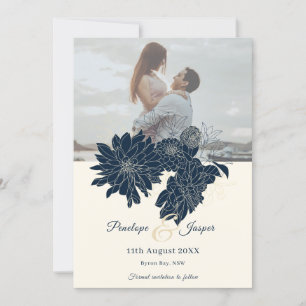 Invitation Photo florale classique Enregistrer la date Invita