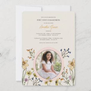 Invitation photo florale de printemps
