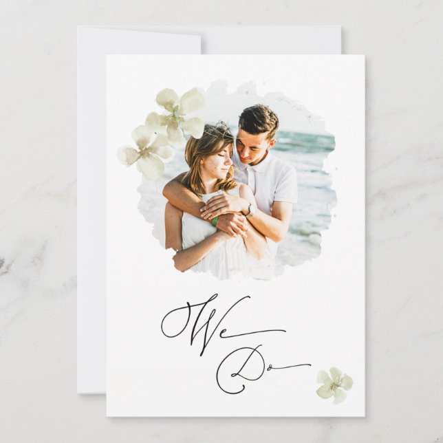 Invitation *~* PHOTO Florale en couple RSVP + QR AR6 Mariage  (Devant)