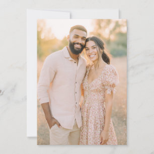 Invitation Photo Florale Rose Beige Romantique