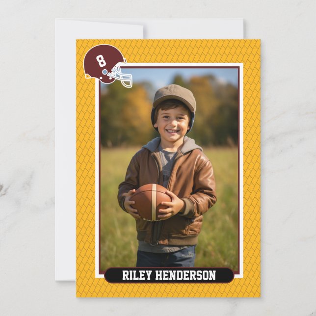 Invitation Photo Football Party Anniversaire (Devant)