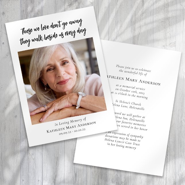 Invitation Photo Funéraire Célébration de la vie (Créateur téléchargé)