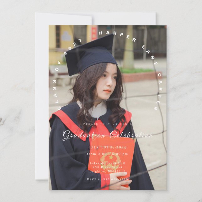 Invitation Photo Graduation Invitation, Class of 2026 (Devant)