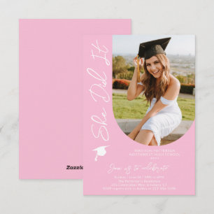 Invitation Photo Graduation Party Moderne Élégant Script