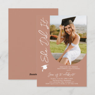 Invitation Photo Graduation Party Moderne Élégant Script