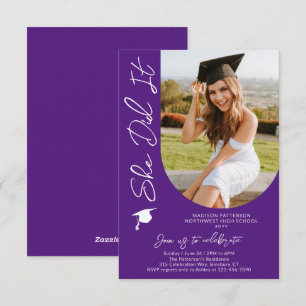 Invitation Photo Graduation Party Moderne Élégant Script