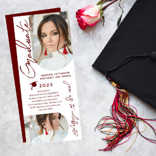 Invitation Photo Graduation Party Moderne Élégant Script