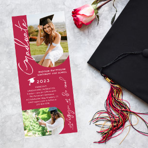 Invitation Photo Graduation Party Moderne Élégant Script