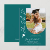 Photo Graduation Party Moderne Élégant Script