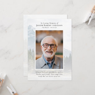 Invitation Photo Great Outdoors River Memorial Prayer Card