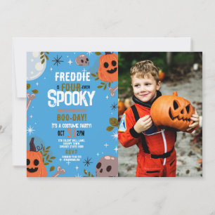 Invitation Photo Halloween Anniversaire FOUR 4th Boys Party