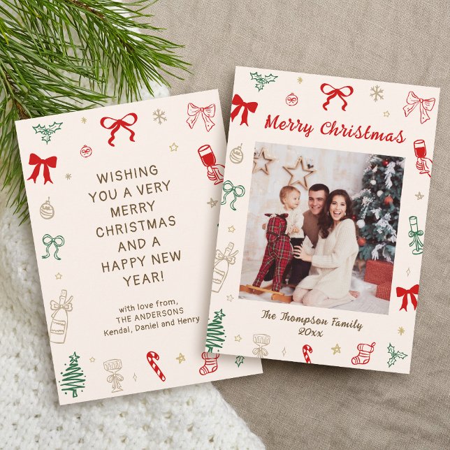 Invitation Photo Hand Drawn Christmas Card (Créateur téléchargé)