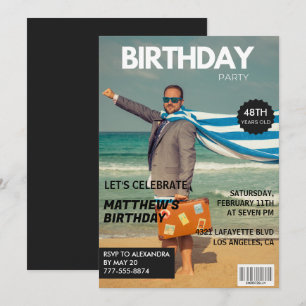 Invitation Photo humoristique du magazine noir pour 48e anniv