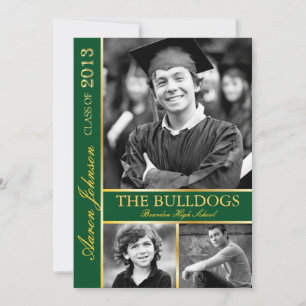 Invitation photo Hunter Green et Gold E