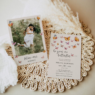 Invitation Photo Il Me Donne Fête des mariées Aux Papillons