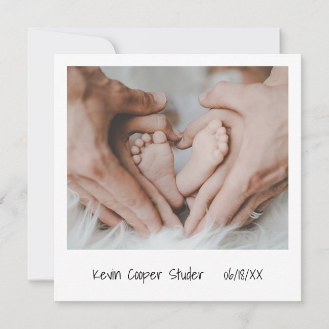 Invitation Photo instantanée unique Genre Neutre Sip et voir (Devant)