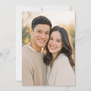 Invitation Photo Intime Beige Chaud