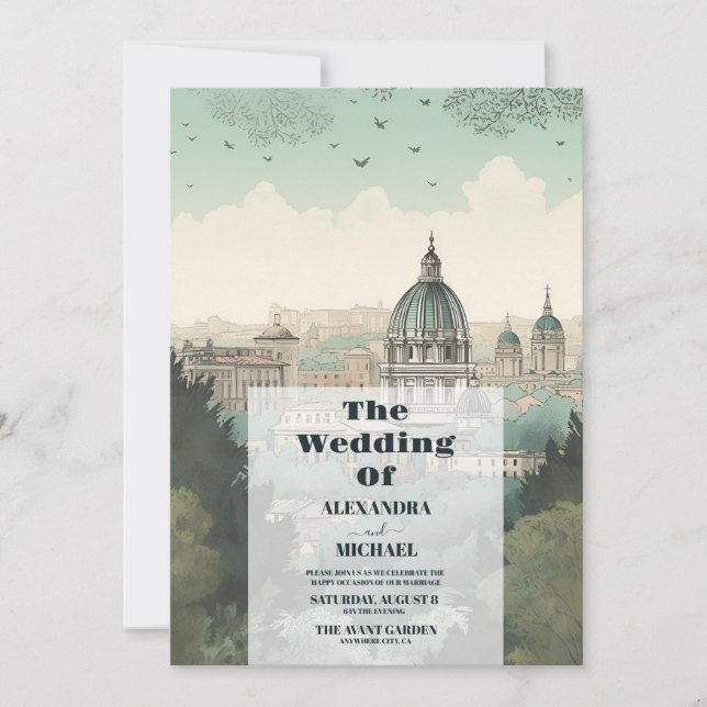 Invitation Photo Italie Rome Destination Mariage (Devant)