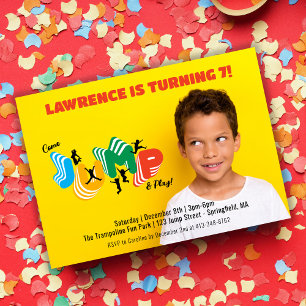 Invitation Photo Jump Play Fête d'anniversaire Parc de trampo