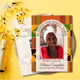 Invitation Photo Kente JOYEUX 90e ANNIVERSAIRE