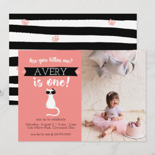 Invitation photo Kitten Me First Birthday