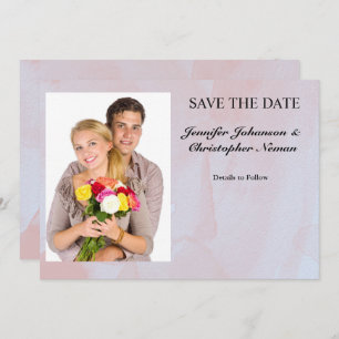 Invitation Photo Lavender Mist Marble Enregistrer la date