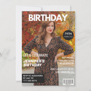 Invitation Photo Magazine Couverture pour son 79e anniversair