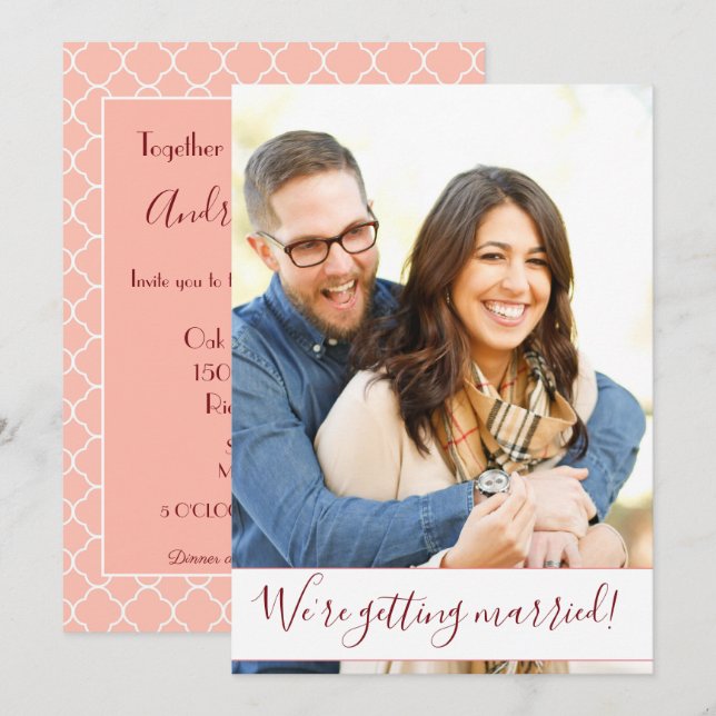 Invitation Photo Mariage à thème (Devant / Derrière)