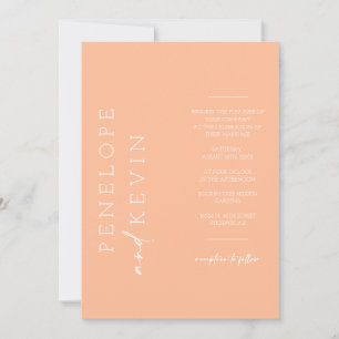 Invitation Photo Mariage de la pêche moderne Boho QR Code RSV