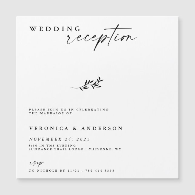 Invitation photo Mariage de la réception d'aménage (Devant)