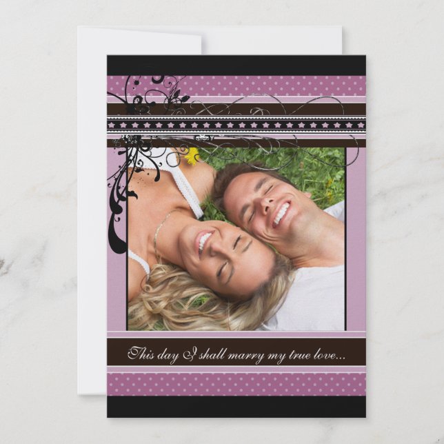 Invitation photo Mariage de Lilac Dots and Swirls (Devant)