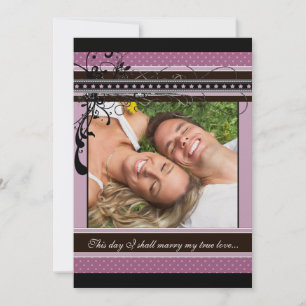 Invitation photo Mariage de Lilac Dots and Swirls