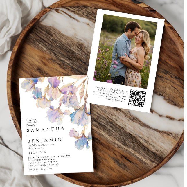 Invitation Photo Mariage du code QR Iris (Créateur téléchargé)