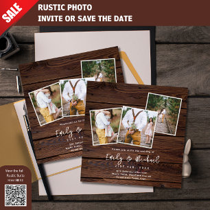 INVITATION PHOTO MARIAGE INVITE LE CARRÉ RUSTIQUE DE BAIN EN 