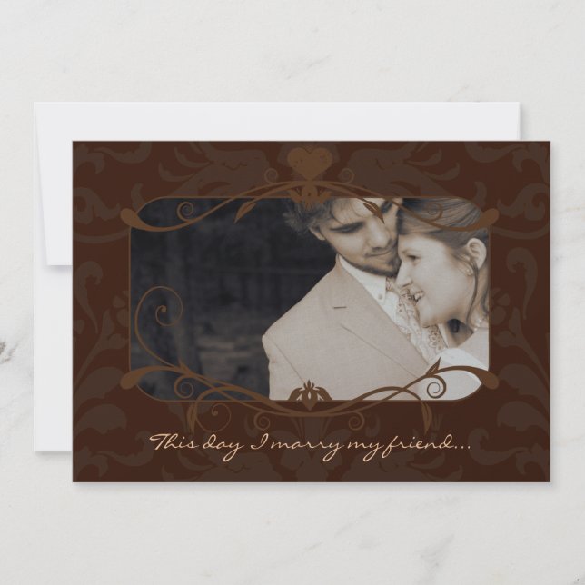 Invitation Photo Mariage Inviter à épouser mon ami-chocolat (Devant)