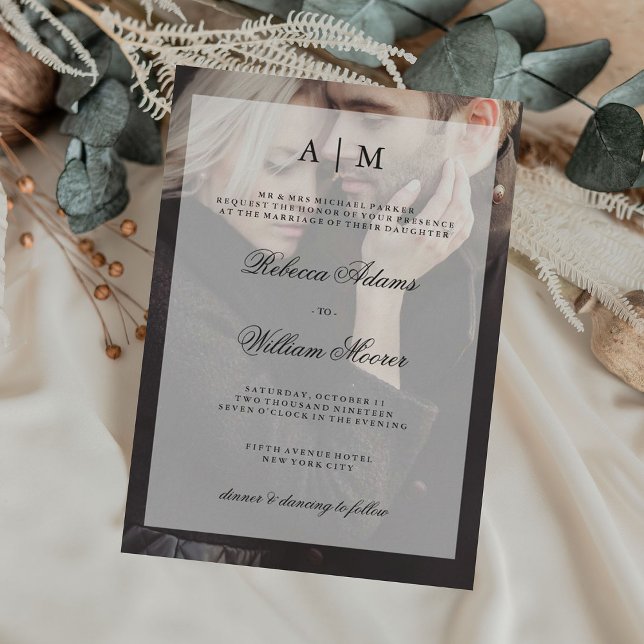 Invitation photo Mariage moderne avec superpositio (Créateur téléchargé)