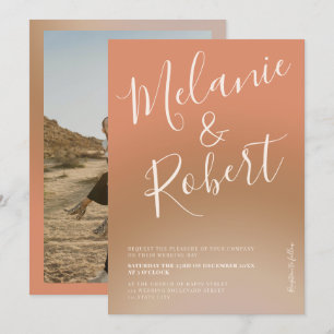Invitation Photo mariage moderne en gras