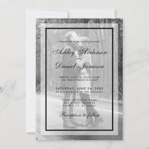 Invitation photo Mariage moderne - Overlay B&W