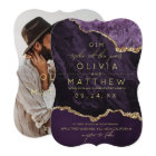 Invitation photo Mariage violet moderne