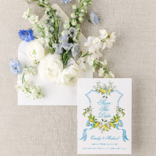 Invitation Photo méditerranéenne/Mariage de crête Sauvez la d