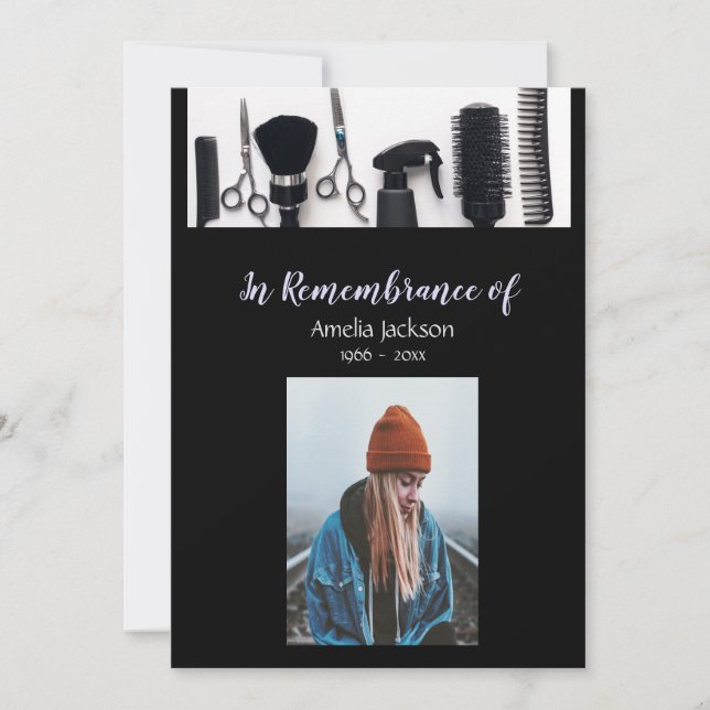 Invitation photo Memorial Coiffeur Coiffure (Devant)