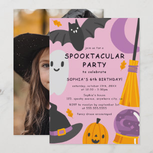 Invitation Photo mignonne Anniversaire de enfant Halloween