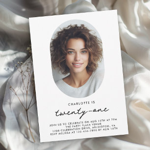 Invitation Photo minimale moderne 21e anniversaire