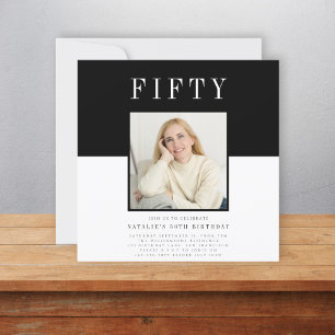 Invitation Photo minimale moderne 50e anniversaire