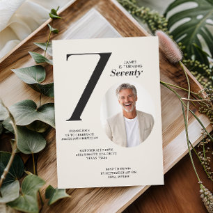 Invitation Photo minimaliste d'anniversaire 70 ans moderne