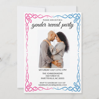 Invitation photo minimaliste de la partie de révél